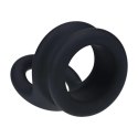Wide Double O Silicone Cockring - M - Black Levelz