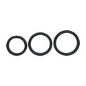 Wide O Silicone Cockring Set of 3 - L/XL/XXL - Black Levelz