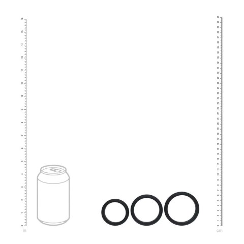 Wide O Silicone Cockring Set of 3 - L/XL/XXL - Black Levelz