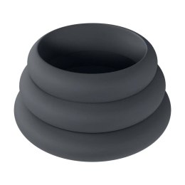 Wide O Silicone Cockring Set of 3 - S/M/L - Black Levelz