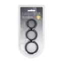 Wide O Silicone Cockring Set of 3 - S/M/L - Black Levelz