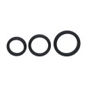 Wide O Silicone Cockring Set of 3 - S/M/L - Black Levelz