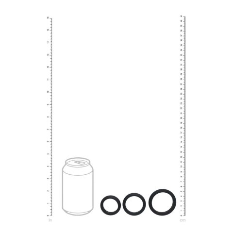 Wide O Silicone Cockring Set of 3 - S/M/L - Black Levelz