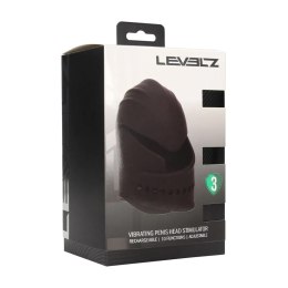 Adjustable Vibrating Silicone Penis Head Stimulator - Black Levelz