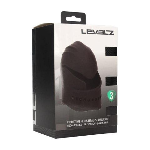 Adjustable Vibrating Silicone Penis Head Stimulator - Black Levelz