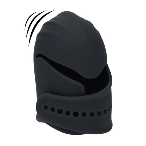 Adjustable Vibrating Silicone Penis Head Stimulator - Black Levelz