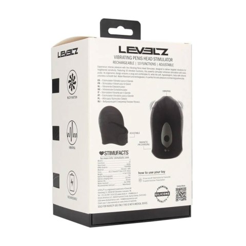 Adjustable Vibrating Silicone Penis Head Stimulator - Black Levelz