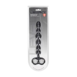 Beaded Silicone Anal Probe with Double Loop - Black Levelz by Shots