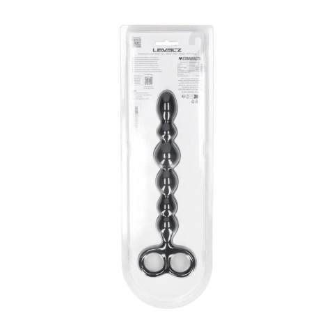 Beaded Silicone Anal Probe with Double Loop - Black Levelz by Shots