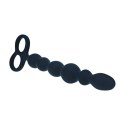 Beaded Silicone Anal Probe with Double Loop - Black Levelz by Shots