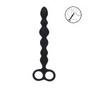 Beaded Silicone Anal Probe with Double Loop - Black Levelz by Shots