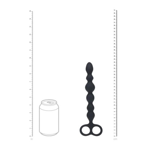 Beaded Silicone Anal Probe with Double Loop - Black Levelz by Shots