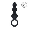 Beaded Silicone Anal Probe with Loop - Black Levelz by Shots