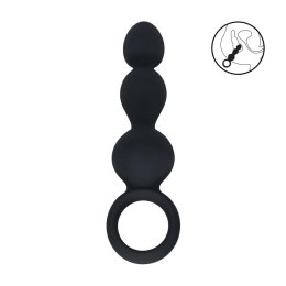 Beaded Silicone Anal Probe with Loop - Black Levelz by Shots