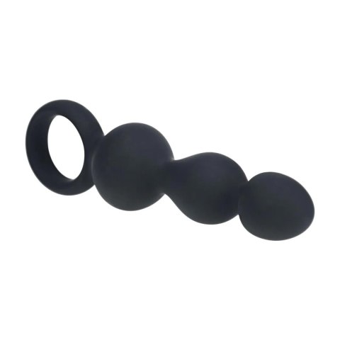 Beaded Silicone Anal Probe with Loop - Black Levelz by Shots