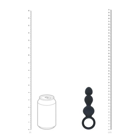 Beaded Silicone Anal Probe with Loop - Black Levelz by Shots