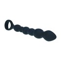 Beaded Snake Silicone Anal Probe with Loop - Black Levelz by Shots