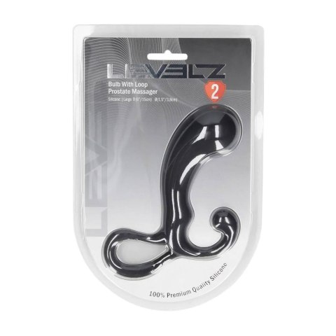 Bulb with Loop Silicone Prostate Massager - L - Black Levelz