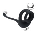 Dual Motor Silicone Cockring with Prostate Stimulator - Black Levelz by Shots
