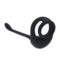 Dual Motor Silicone Cockring with Prostate Stimulator - Black Levelz by Shots