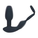 Dual Vibrating Remote Rotating Beads Silicone Prostate Stimulator with Cock and Ball Ring - Black Levelz
