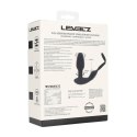 Dual Vibrating Remote Rotating Beads Silicone Prostate Stimulator with Cock and Ball Ring - Black Levelz
