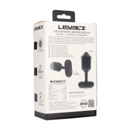 Hexagonal Vibrating Silicone Anal Plug - L - Black Levelz
