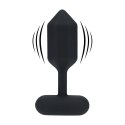 Hexagonal Vibrating Silicone Anal Plug - L - Black Levelz