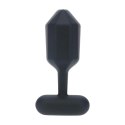 Hexagonal Vibrating Silicone Anal Plug - L - Black Levelz