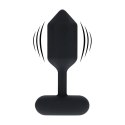 Hexagonal Vibrating Silicone Anal Plug - M - Black Levelz