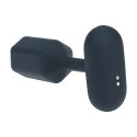 Hexagonal Vibrating Silicone Anal Plug - M - Black Levelz