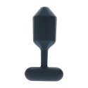 Hexagonal Vibrating Silicone Anal Plug - M - Black Levelz