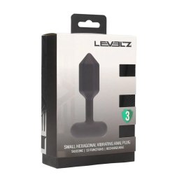 Hexagonal Vibrating Silicone Anal Plug - S - Black Levelz
