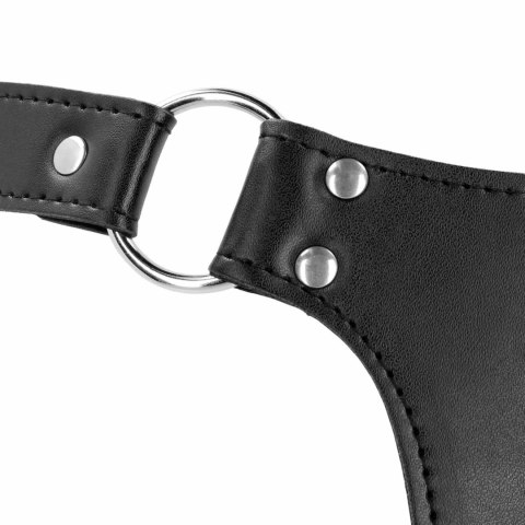 PU Leather Chastity Belt with Straps - Black Ouch!