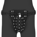 PU Leather Chastity Jock - Black Ouch!