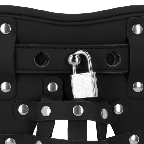 PU Leather Chastity Jock - Black Ouch!