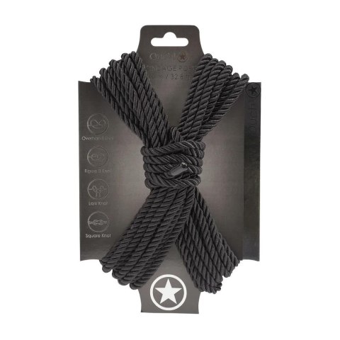 Polyester Bondage Rope - 10 m - Black Ouch!