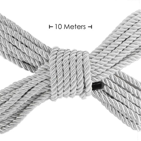 Polyester Bondage Rope - 32.8 ft / 10 m - Silver Ouch!