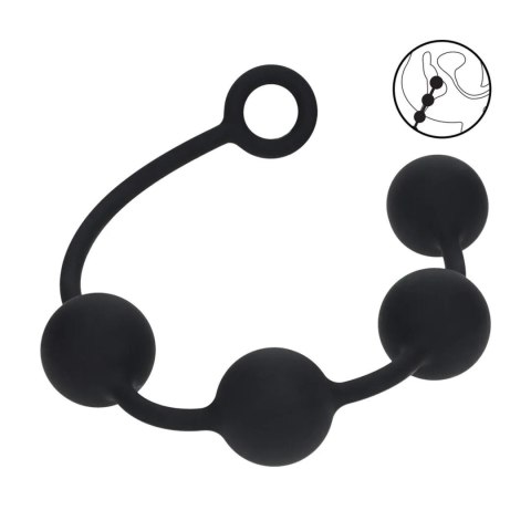 Round Silicone Anal Balls - XL - 50mm - Black Levelz