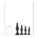Slim Silicone Anal Plug Set of 4 - S/M/L/XL - Black Levelz