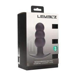 Tri Bulb Vibrating Silicone Anal Plug - Black Levelz
