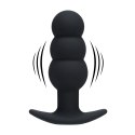 Tri Bulb Vibrating Silicone Anal Plug - Black Levelz