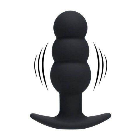 Tri Bulb Vibrating Silicone Anal Plug - Black Levelz