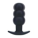 Tri Bulb Vibrating Silicone Anal Plug - Black Levelz