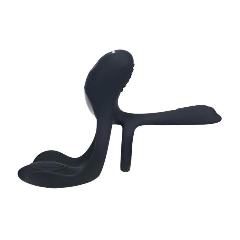 Triple Motor Vibrating Silicone Cockring - Black Levelz