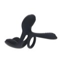 Triple Motor Vibrating Silicone Cockring - Black Levelz