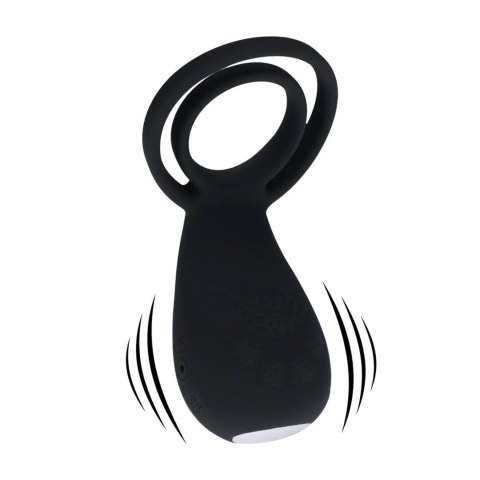 Vibrating Cock and Ball Ring with Paw Stimulator - Black Levelz