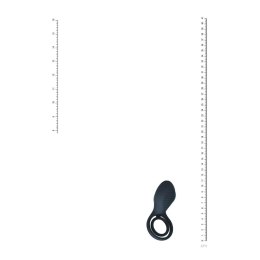Vibrating Cock and Ball Ring with Winged Stimulator - Black Levelz