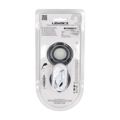 Vibrating Cock and Ball Ring with Winged Stimulator - Black Levelz