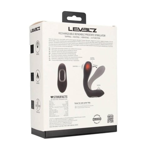 Vibrating Heating Bendable Tapping Silicone Prostate Stimulator - Black Levelz by Shots
